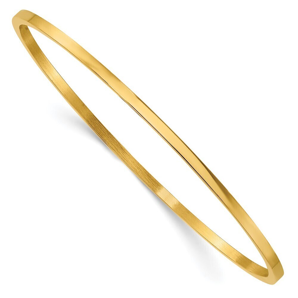 Kazi Luxury Chisel Stainless Steel Polished Yellow IP-plated 2mm Bangle